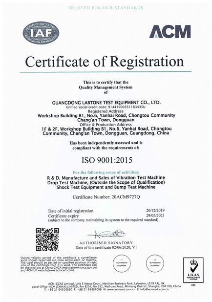 China Labtone Test Equipment Co., Ltd Certificaciones